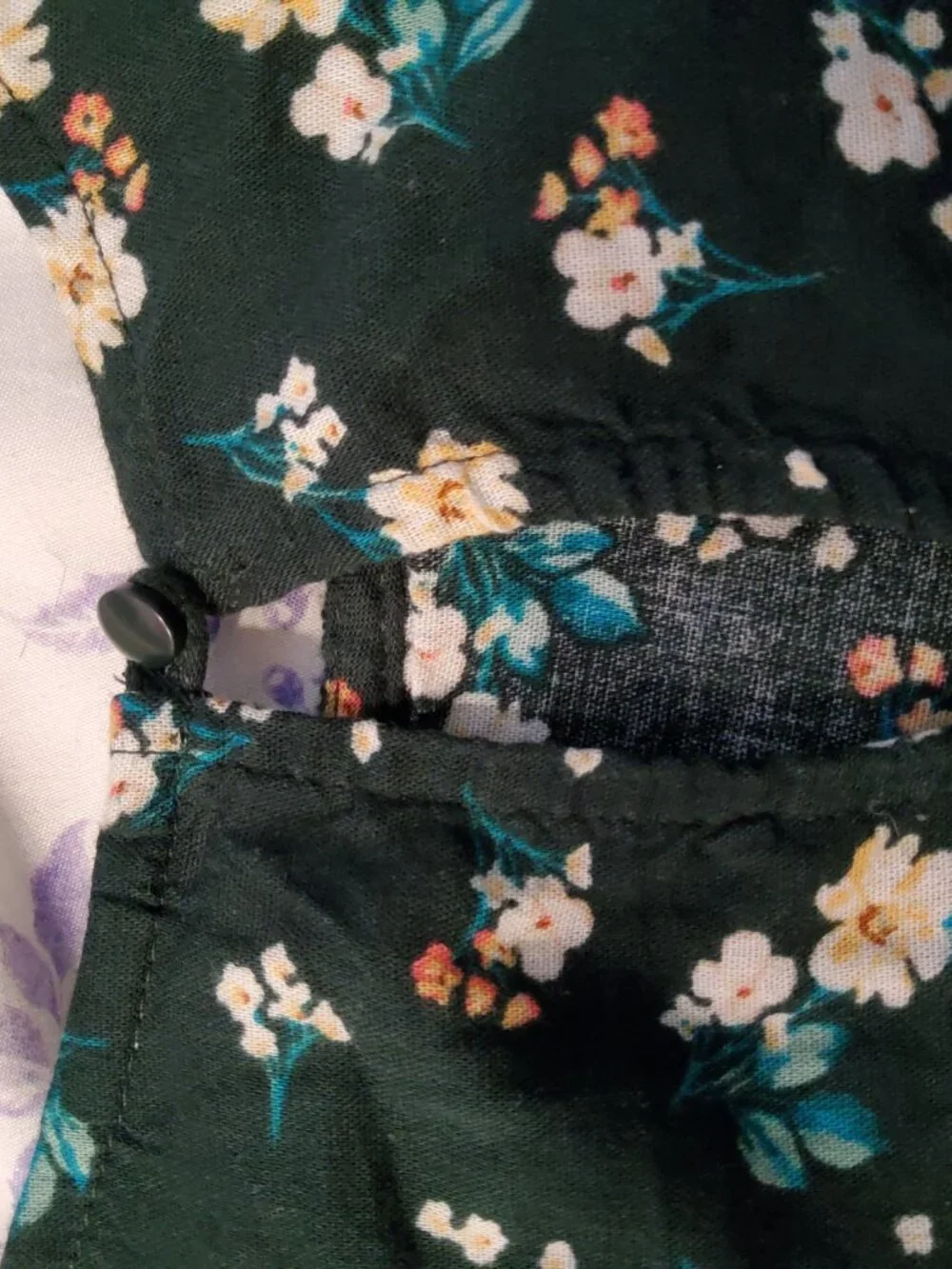 Old Navy Girls 10-12 Large Lace Floral Dark Green Elegant Blouse Top Long Sleeve